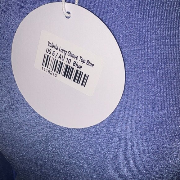NWT NEW Princess Polly Valeria Long Sleeve Top Blue size 6 Open Front Clasp Cute - Picture 5 of 10